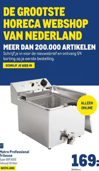 Makro Metro Professional friteuse aanbieding