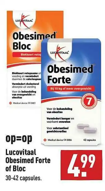 ALDI Lucovitaal Obesimed Forte Of Bloc aanbieding