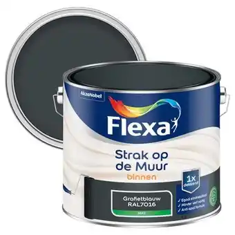 Praxis Flexa Strak Op De Muur Muurverf - Mat - Grafietblauw / RAL 7016 - 2,5L aanbieding