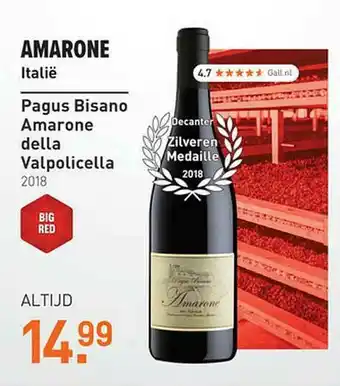 Gall & Gall Pagus Bisano Amarone Della Valpolicella 2018 aanbieding