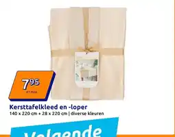 Action Kersttafelkleed en -loper aanbieding