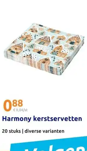 Action Harmony kerstservetten aanbieding