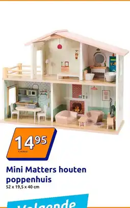 Action Mini Matters houten poppenhuis aanbieding