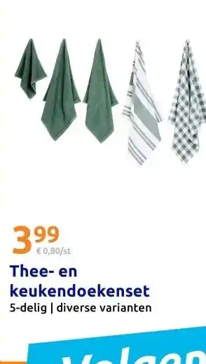 Action Thee- en keukendoekenset aanbieding