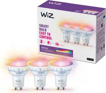 Amazon WiZ Spot 3-pack - Gekleurd en Wit Licht - Slimme LED Verlichting - GU10 fitting - 50W - Glas - Wi-Fi aanbieding
