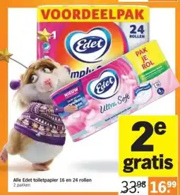 Albert Heijn Alle Edet toiletpapier 16 en 24 rollen aanbieding