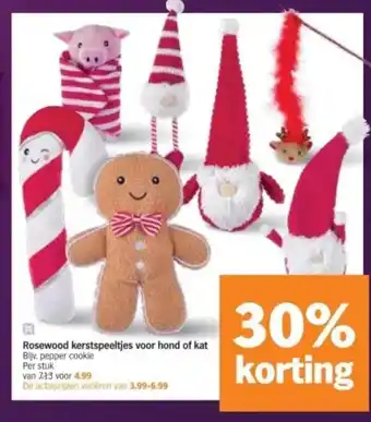 Albert Heijn Rosewood kerstspeeltjes voor hond of kat aanbieding
