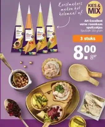 Albert Heijn AH Excellent verse roomkaas spuitzakjes aanbieding