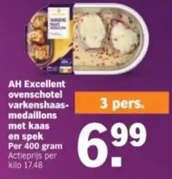 Albert Heijn AH Excellent ovenschotel varkenshaas medaillons en spek aanbieding