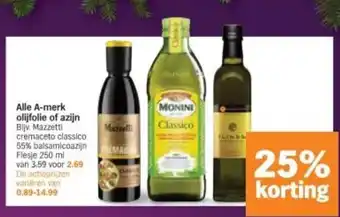Albert Heijn Alle A merk olijfolie of azijn aanbieding
