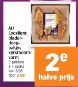 Albert Heijn AH Excellent blader deeg bakjes kerstboom vorm aanbieding