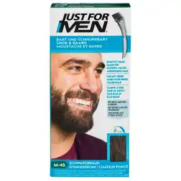 Kruidvat Just For Men Snor & Baard M-45 Donkerbruin Haarkleuring aanbieding