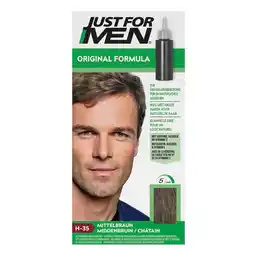 Kruidvat Just For Men Original Formula H-35 Middenbruin Haarkleuring aanbieding