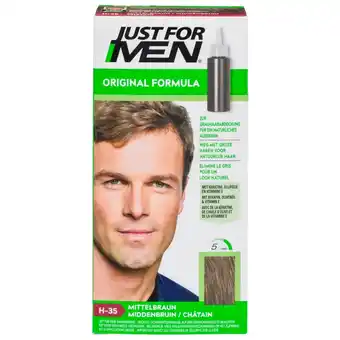 Kruidvat Just For Men Original Formula H-35 Middenbruin Haarkleuring aanbieding
