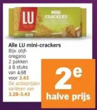 Albert Heijn Alle LU mini crackers aanbieding