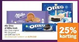 Albert Heijn Alle Oreo of Milka koek aanbieding