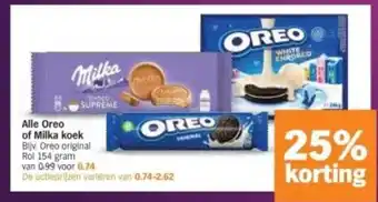 Albert Heijn Alle Oreo of Milka koek aanbieding