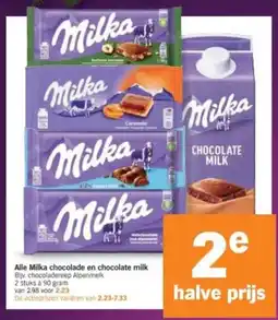 Albert Heijn Alle Milka chocolade en chocolate milk aanbieding