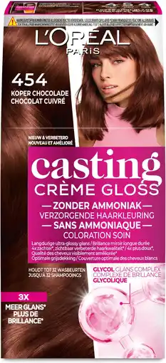 Amazon L'Oréal Paris Casting Creme Gloss 454 Mahonie Brownie Brown - Medium Haarkleur aanbieding