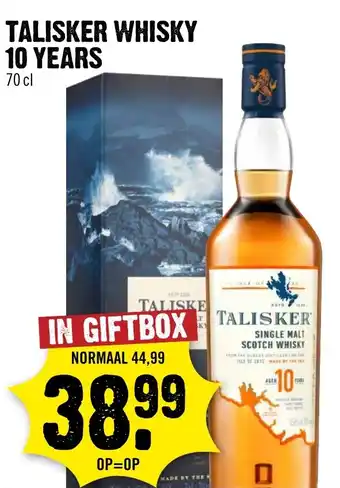 Dirck 3 Talisker whisky 10 years aanbieding