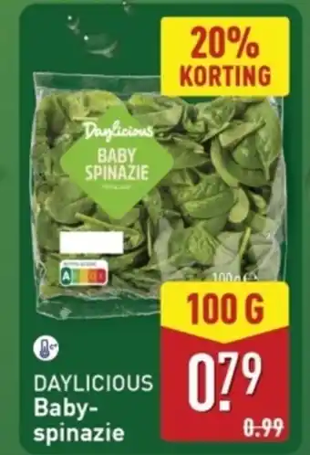 ALDI Daylicious Baby spinazie aanbieding