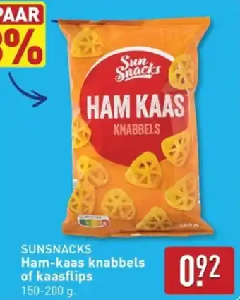 ALDI Sunsnacks Ham kaas knabbels of kaasflips aanbieding