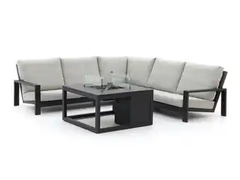 Kees Smit Bellagio Vezzano/Cosi 100cm hoek loungeset met vuurtafel 4-delig aanbieding