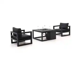 Kees Smit Forza Calleo/Cosiraw stoel loungeset met vuurtafel 3-delig aanbieding