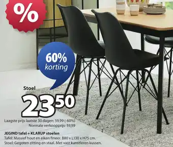 Jysk Klarup stoelen aanbieding