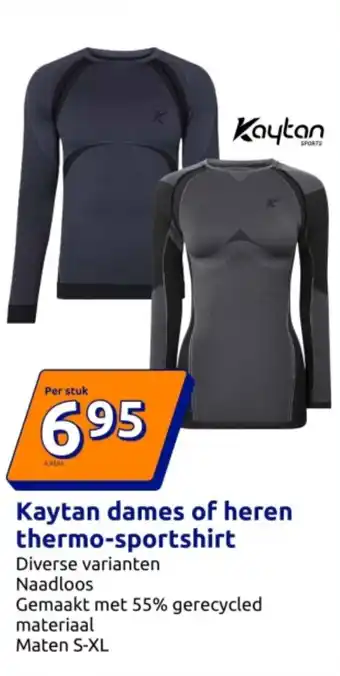 Action Kaytan dames of heren thermo-sportshirt aanbieding