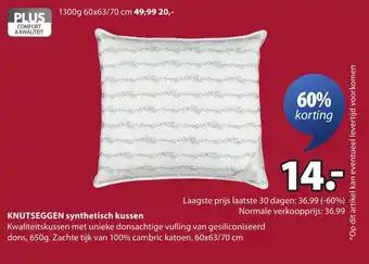 Jysk Knutseggen synthetisch kussen aanbieding