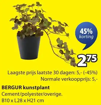 Jysk Bergur kunstplant aanbieding