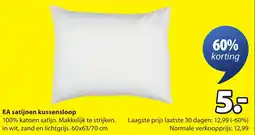 Jysk EA satijnen kussensloop aanbieding