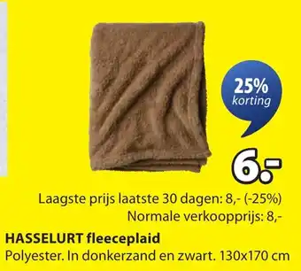 Jysk Hasselurt fleeceplaid aanbieding