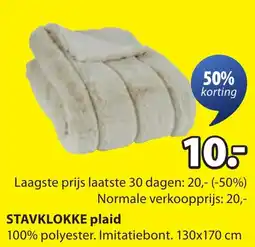 Jysk Stavklokke plaid aanbieding