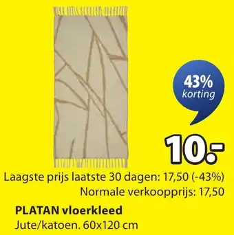 Jysk Platan vloerkleed aanbieding