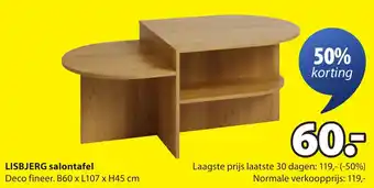 Jysk Lisbjerg salontafel aanbieding