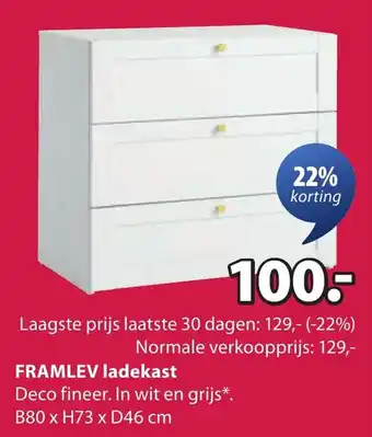 Jysk Framlev ladekast aanbieding