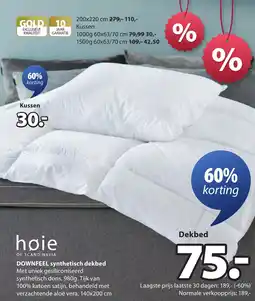 Jysk Downfeel synthetisch dekbed aanbieding
