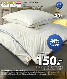 Jysk Texel droom 4-seizoenen dekbed aanbieding