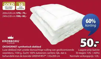 Jysk Okshornet synthetisch dekbed aanbieding