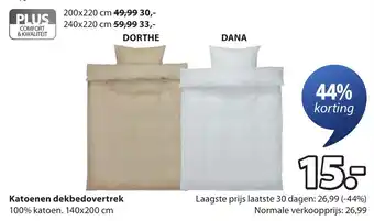 Jysk Katoenen dekbedovertrek aanbieding
