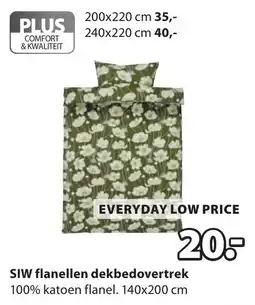 Jysk Siw flanellen dekbedovertrek aanbieding