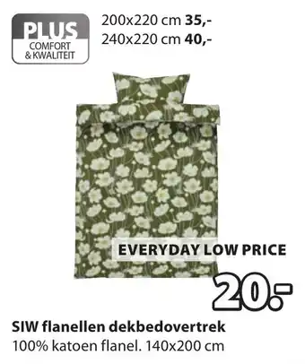 Jysk Siw flanellen dekbedovertrek aanbieding