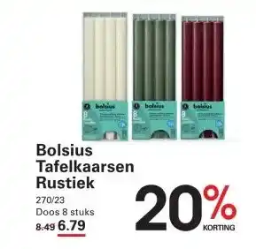 Sligro Bolsius Tafelkaarsen Rustiek aanbieding