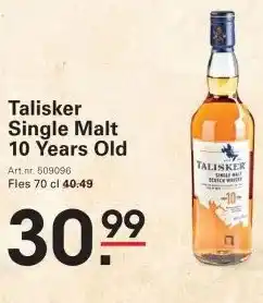 Sligro Talisker Single Malt 10 Years Old aanbieding