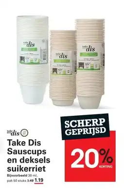 Sligro Take Dis Sauscups en deksels suikerriet aanbieding