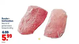 Makro Runder- biefstukken Naturel of gemarineerd aanbieding