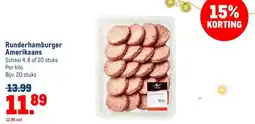 Makro Runderhamburger Amerikaans aanbieding