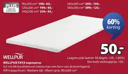 Jysk Wellpur frya topmatras aanbieding